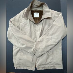 Vintage London Fog Jacket Men’s 44 Long Tan Zip Front Faux Fur Lined